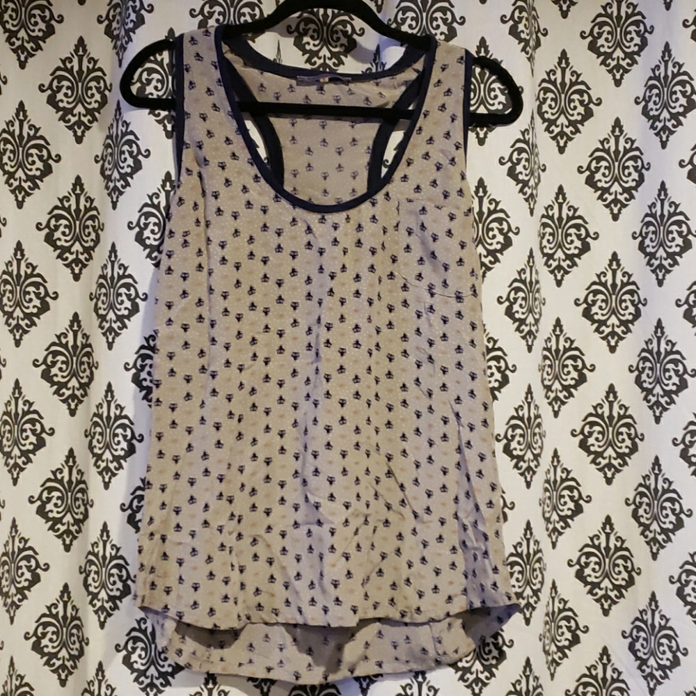 Racerback silk feel printed tank
